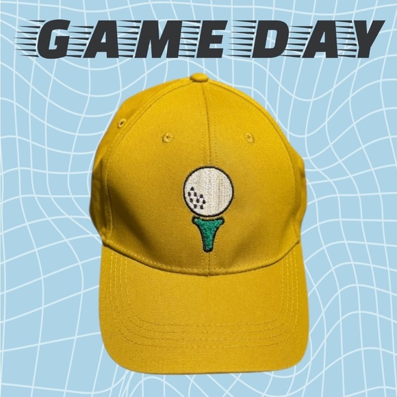 🆕Dark Yellow Golf Embroidered Cap - Picture 1 of 15